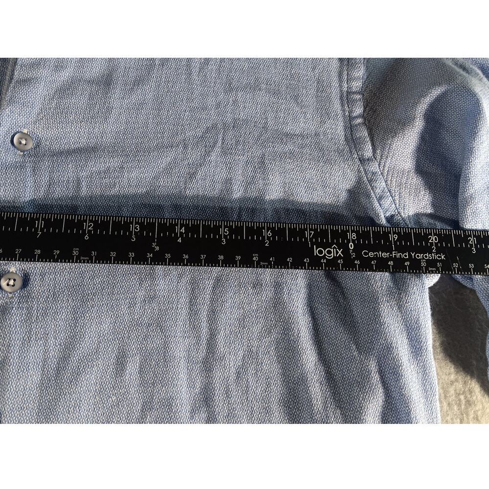 Visconti Black Men’s Shirt M Light Blue Textured Button Up Long Sleeve Casual - Picture 4 of 8